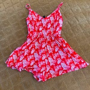 tropical print romper